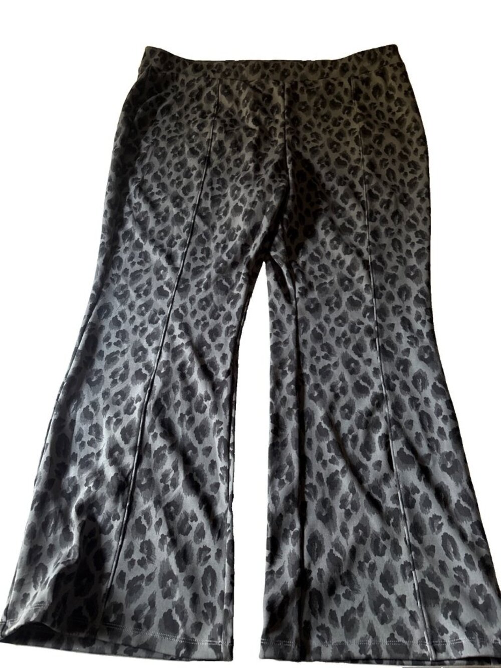 IMAN Gray Leopard Print Pants Size 2X NWT Global Chic